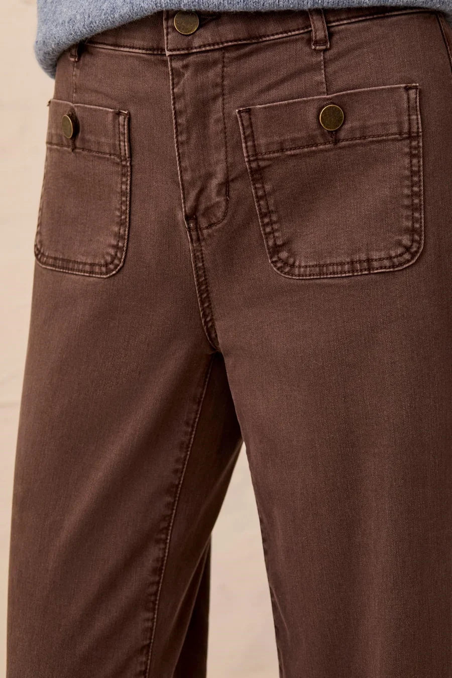 Tribal Sophia Curvy Super Straight Ankle Denim | Saddle Brown - Juli's Wearable Art