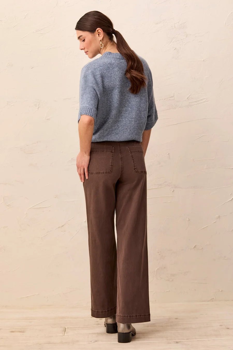 Tribal Sophia Curvy Super Straight Ankle Denim | Saddle Brown - Juli's Wearable Art
