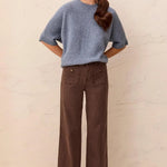 Tribal Sophia Curvy Super Straight Ankle Denim | Saddle Brown - Juli's Wearable Art