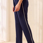 Tribal TECHNO LUX Jogger Pants with Contrast Piping & U-Hem | Jet Blue - Juli's Wearable Art