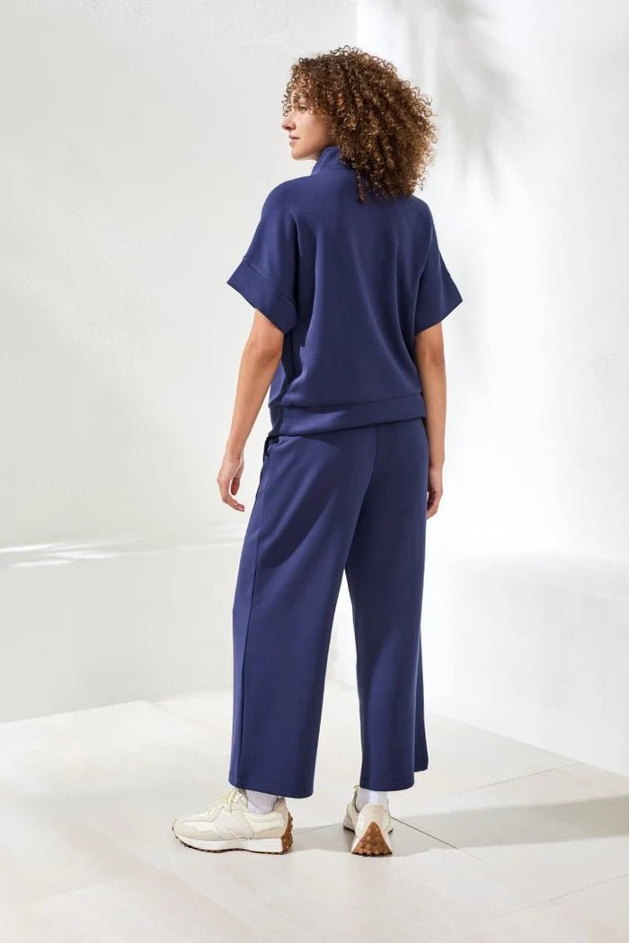 Tribal Techno Lux Mock Neck Zip Top | Jet Blue - Juli's Wearable Art