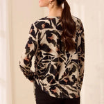 Tribal Ultra-Soft Long Sleeve Crew Neck Knit Top with Side Ruching | Dry Sand - Juli's Wearable Art