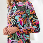 Tribal UPF 50+ High Performance Quarter - Zip Pullover | Tropical print. - Juli's Wearable Art