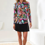 Tribal UPF 50+ High Performance Quarter - Zip Pullover | Tropical print. - Juli's Wearable Art