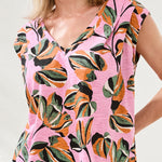 Tribal V - Neck Cap Sleeve Top | Wisteria - Juli's Wearable Art