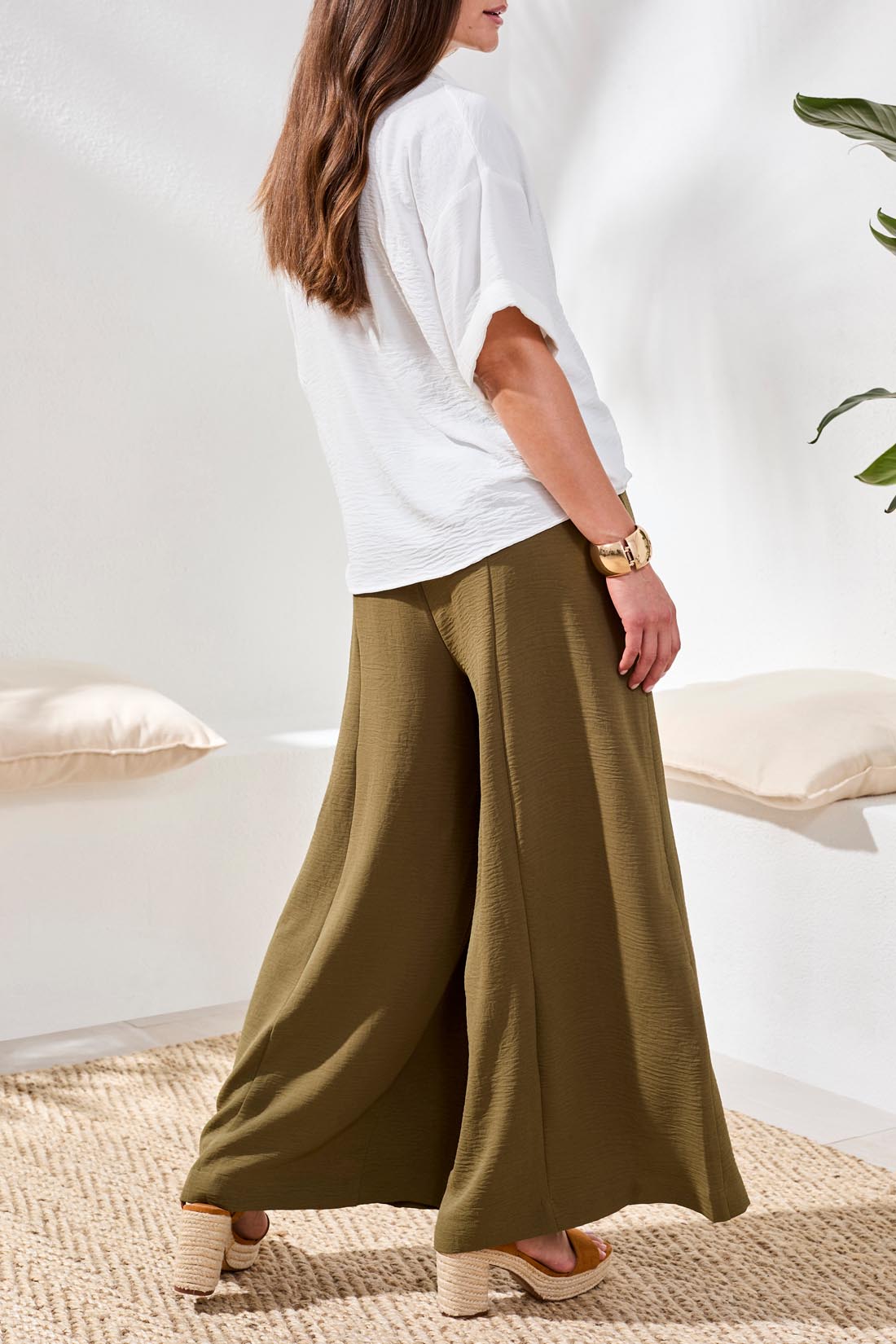 Tribal Wide Leg Flowy Pant | Rain Forest