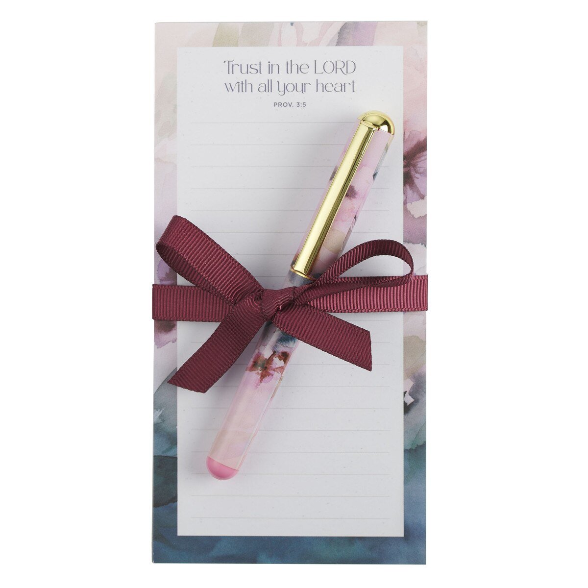 Trust in the Lord Magnetic Notepad and Pen Gift Set - Proverbs 3:5 - Juli's Wearable Art