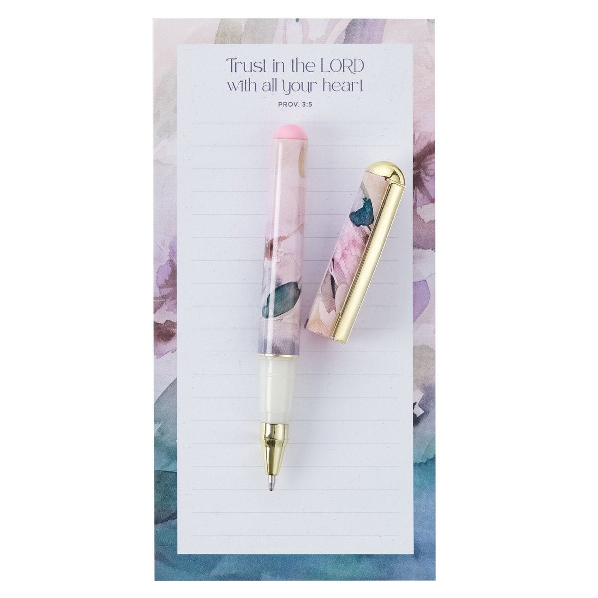 Trust in the Lord Magnetic Notepad and Pen Gift Set - Proverbs 3:5 - Juli's Wearable Art