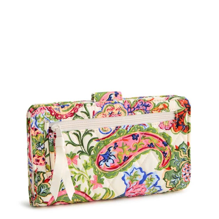 Turnlock Wallet in Premium Cotton | Vibrant Paisley - Juli's Wearable Art
