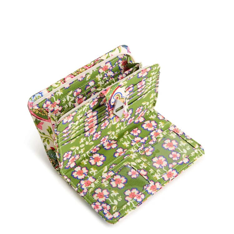 Turnlock Wallet in Premium Cotton | Vibrant Paisley - Juli's Wearable Art