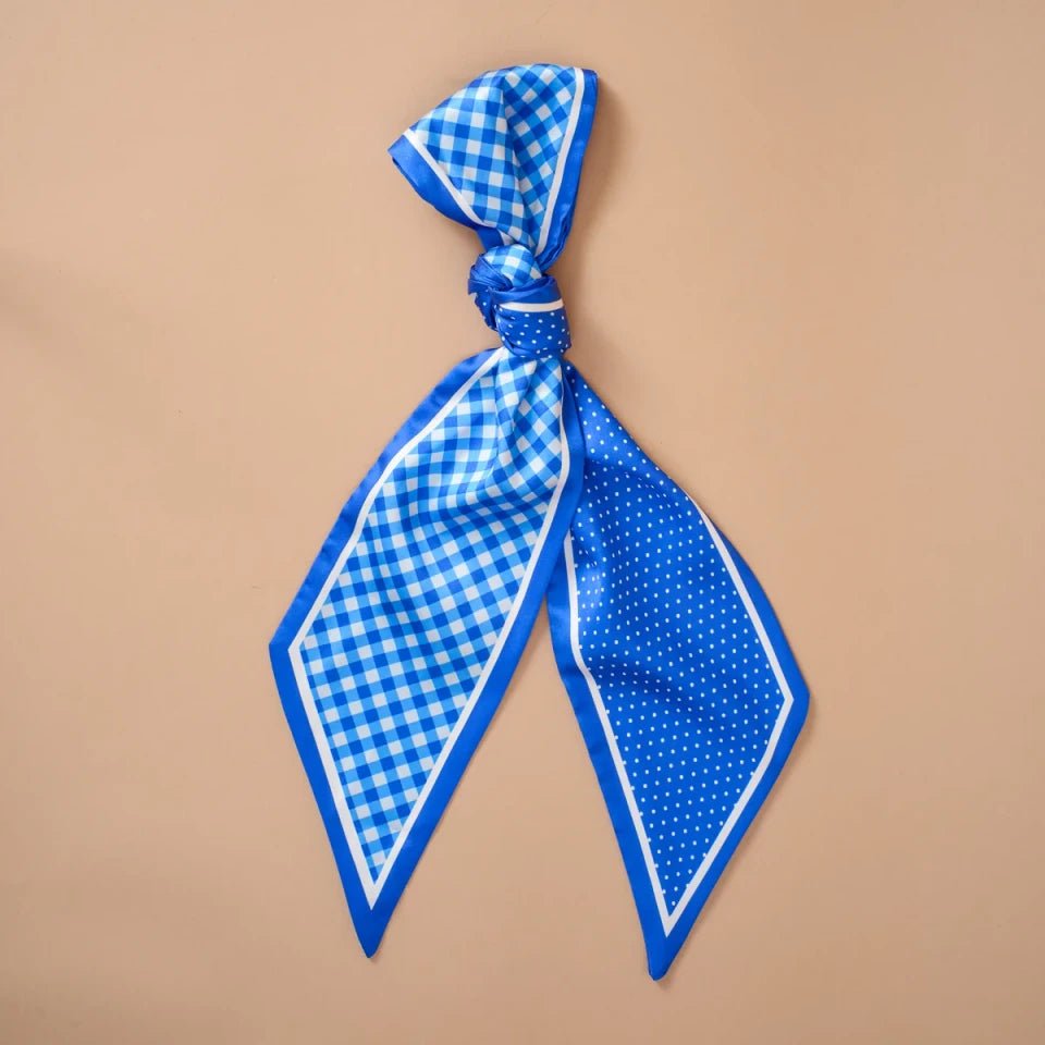 Twirl & Tie Scarf Accessory | Gingham Blue