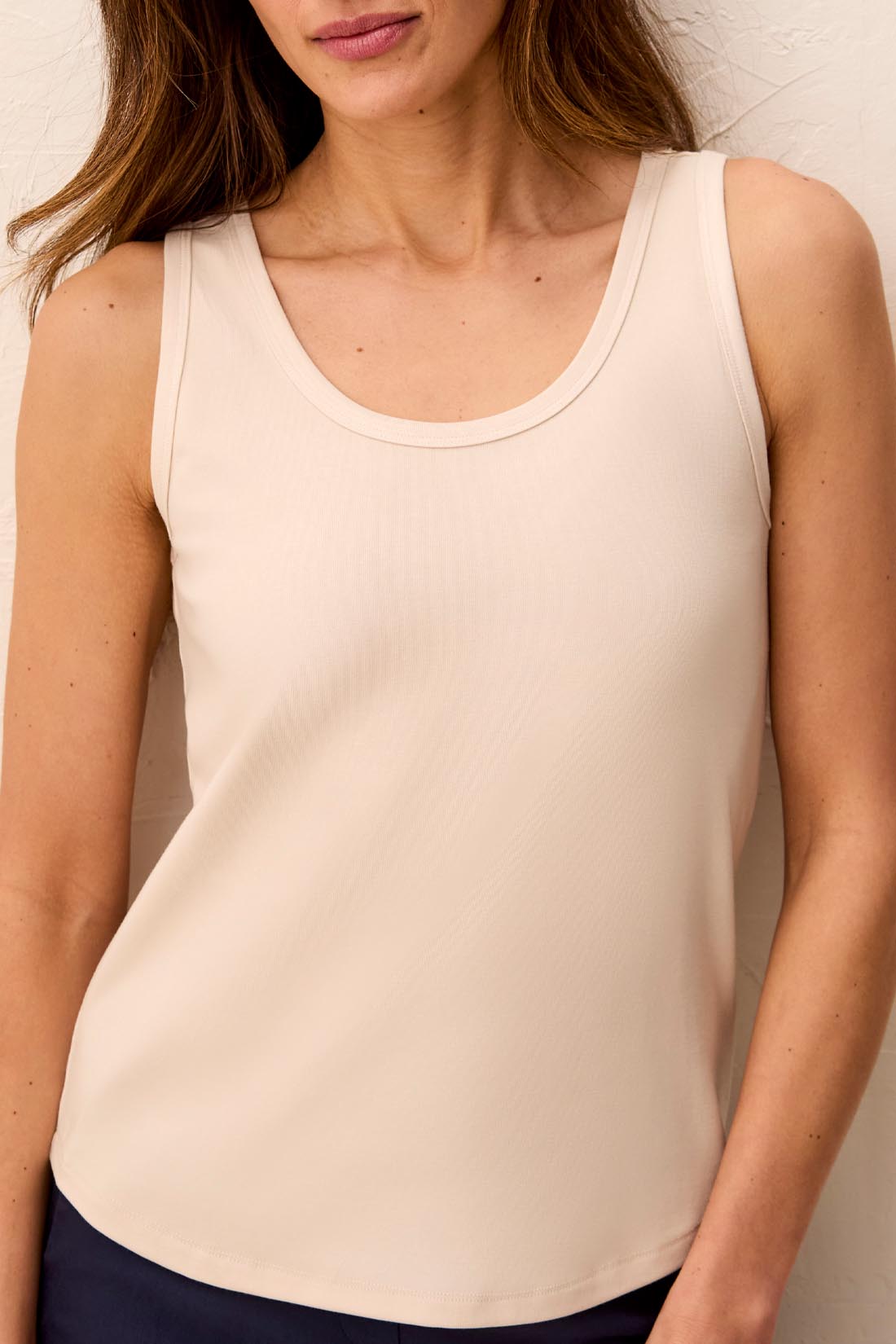 Tribal Scoop Neck Cami with Shirttail Hem | Moonstone