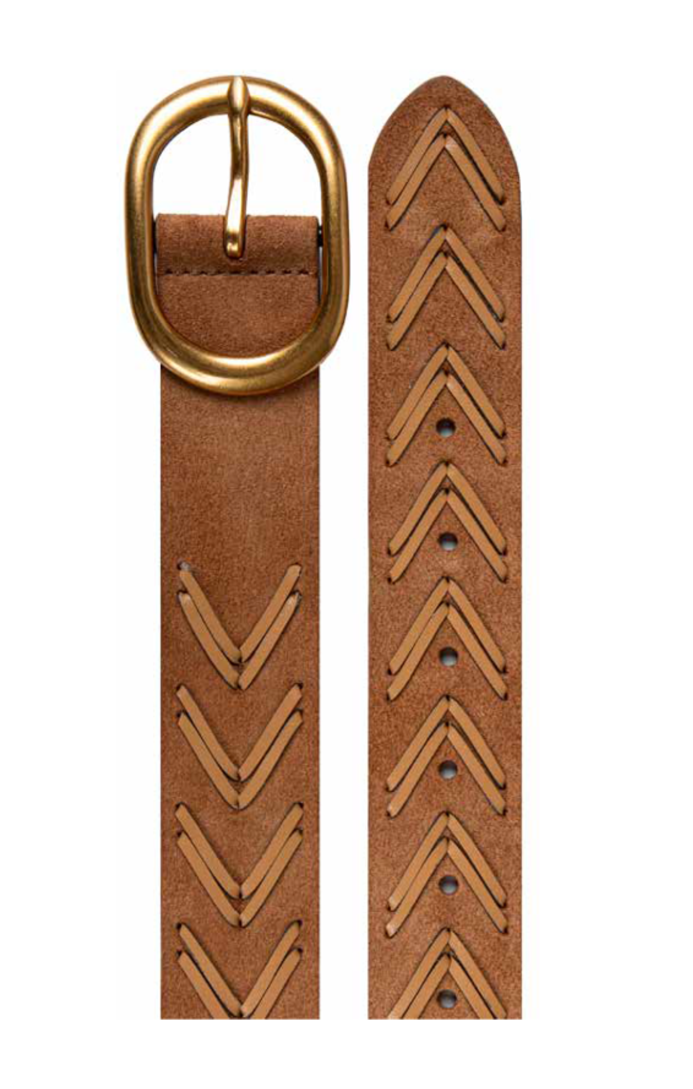 Tribal Mackenzie Laced Suede Leather Belt | Tan