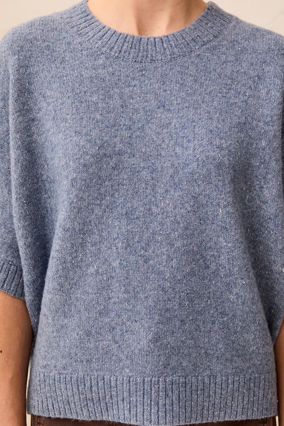Tribal Lofty Extended Sleeve Sweater | Heather Denim