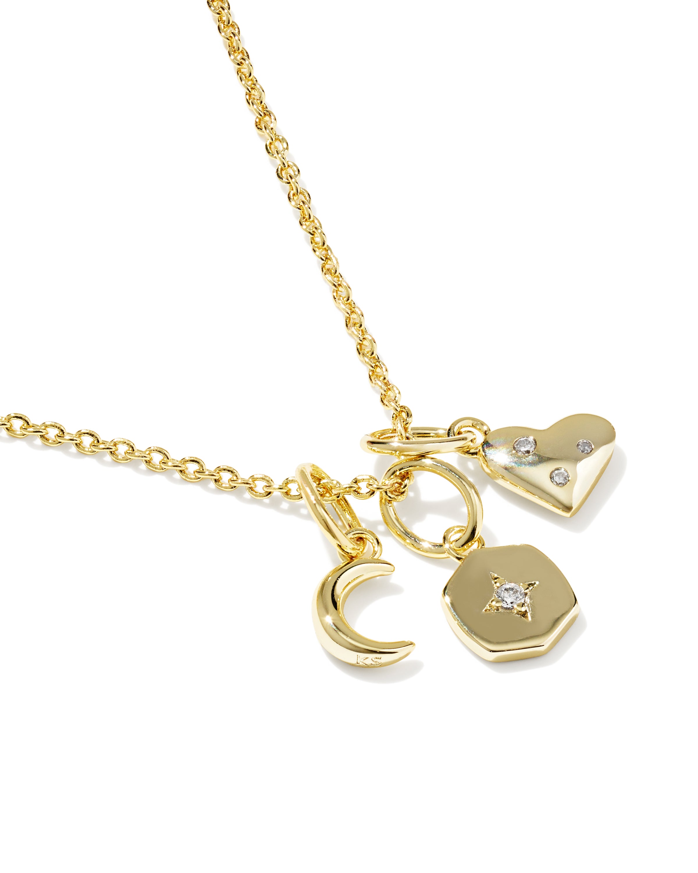 Kendra Scott Arlene Charm Necklace | Gold | White CZ