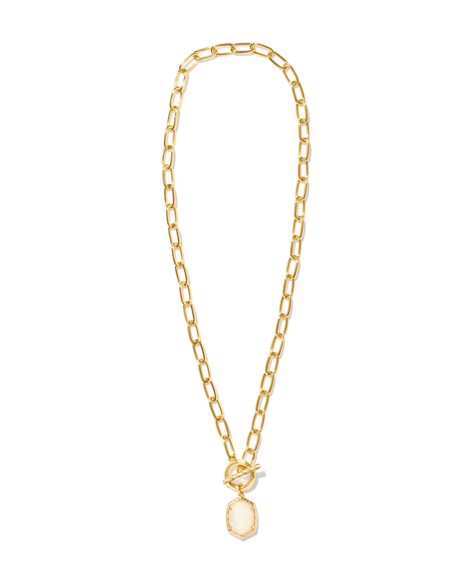 Kendra Scott Daphne Link and Chain Necklace | Gold | Ivory Mother of Pearl
