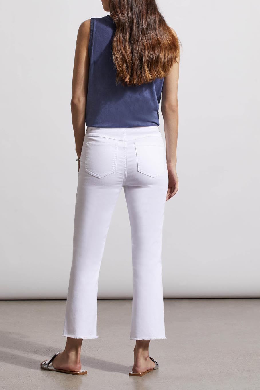 TRIBAL AUDREY PULL-ON STRAIGHT CROP JEANS-WHITE