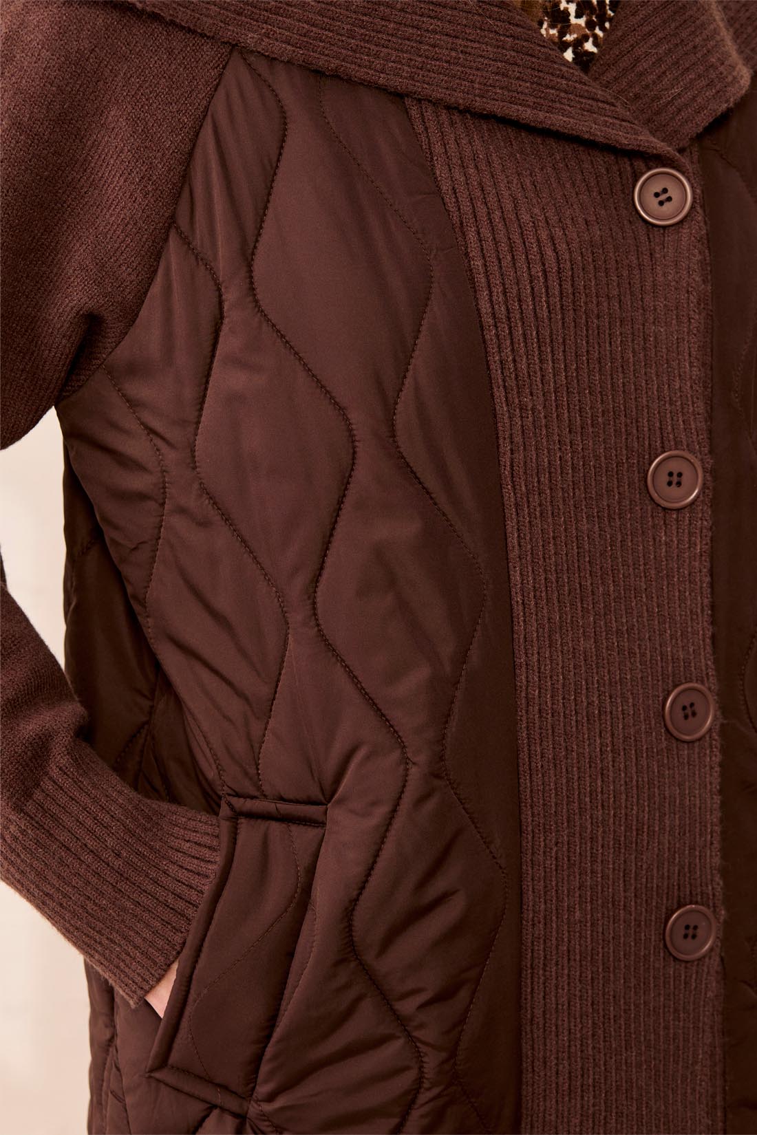 Tribal Long Sleeve Mixed Media Puffer Coat | Hickory