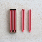 Unscented Package Shaped Taper Candles in Box, Pink & Red, Set of 2 - Juli's Wearable Art