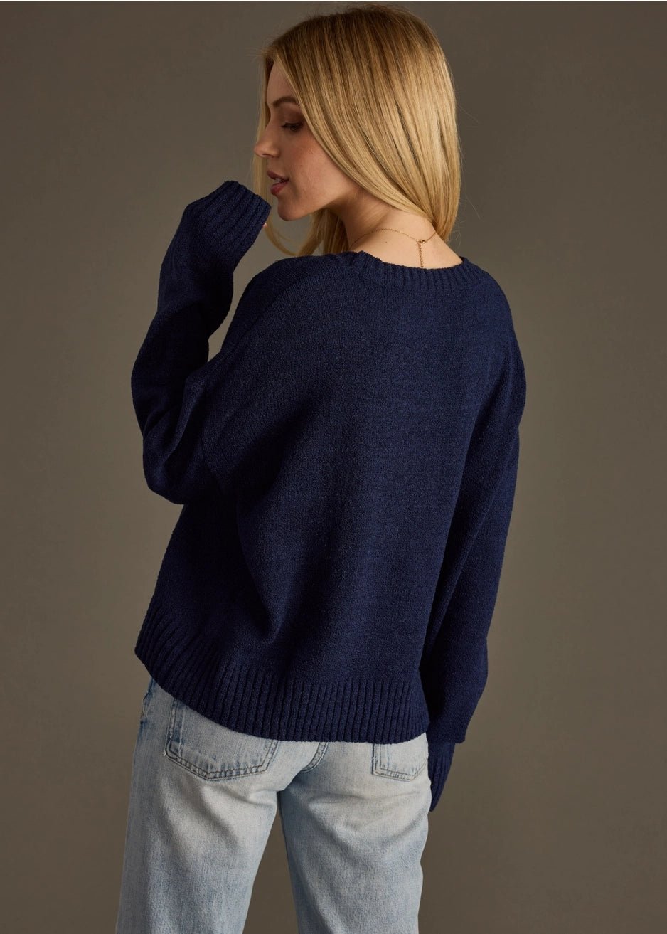 USA Lightweight Sweater | Navy - Juli's Wearable Art