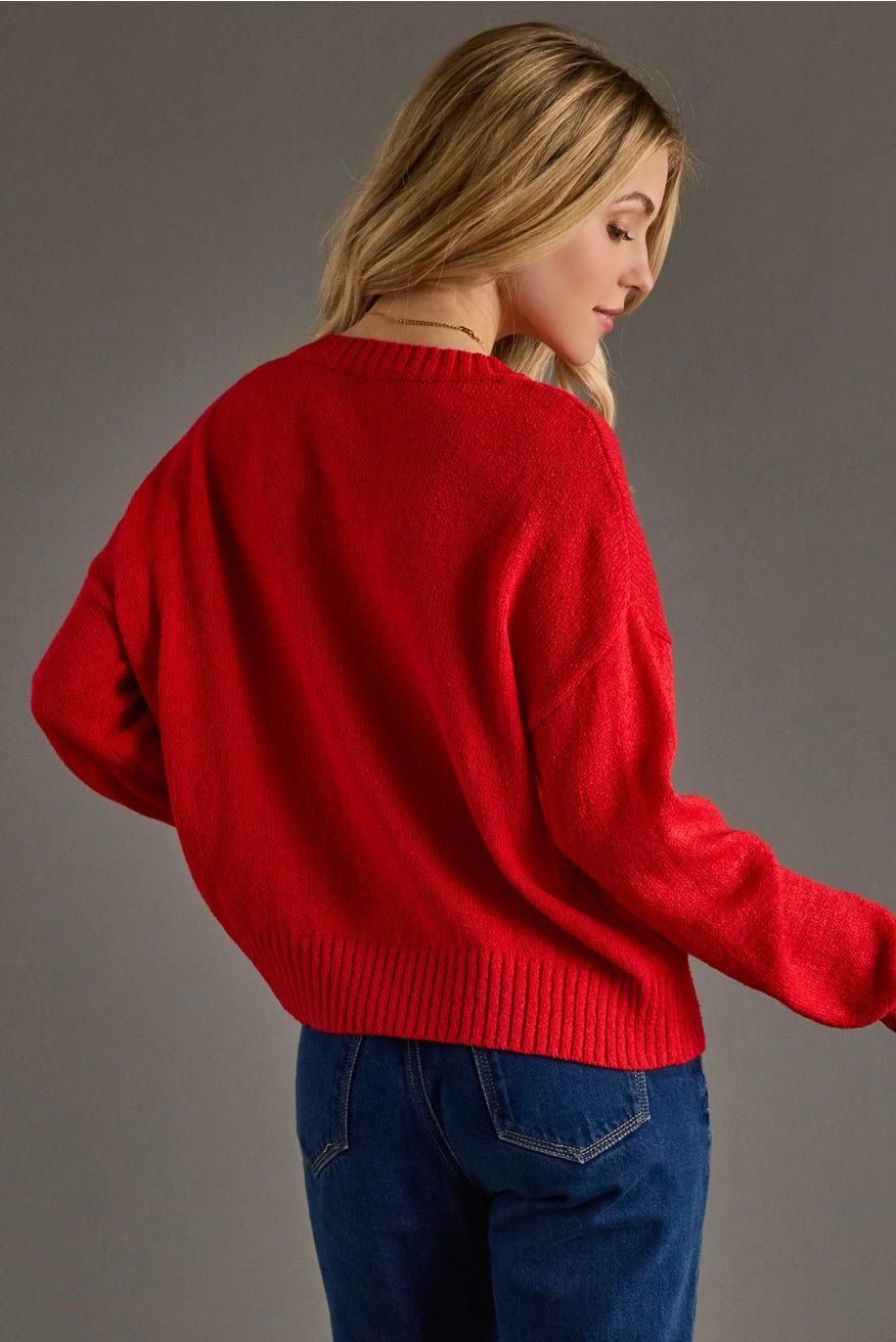 USA Lightweight Sweater | Red - Juli's Wearable Art