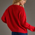 USA Lightweight Sweater | Red - Juli's Wearable Art