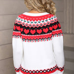 Valentine Hearts Jacquard Sweater - Juli's Wearable Art