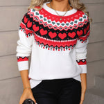 Valentine Hearts Jacquard Sweater - Juli's Wearable Art