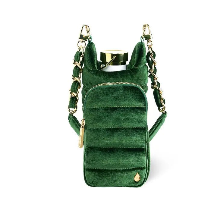 Velvet Hydrobag® with Velvet and Gold Chain Strap - Emerald - Juli's Wearable Art