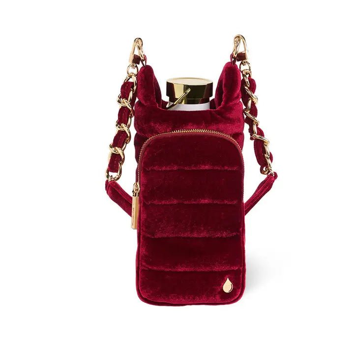 Velvet Hydrobag® with Velvet and Gold Chain Strap - Wine - Juli's Wearable Art