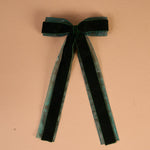 Velvet Luxe Layered Hair Bow | Green - Juli's Wearable Art