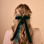 Velvet Luxe Layered Hair Bow | Green - Juli's Wearable Art