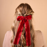 Velvet Luxe Layered Hair Bow | Red - Juli's Wearable Art