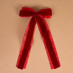 Velvet Luxe Layered Hair Bow | Red - Juli's Wearable Art