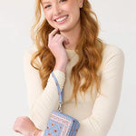 Vera Bradley Carlow All in One Crossbody | Premium Cotton | Blue Leaf - Juli's Wearable Art