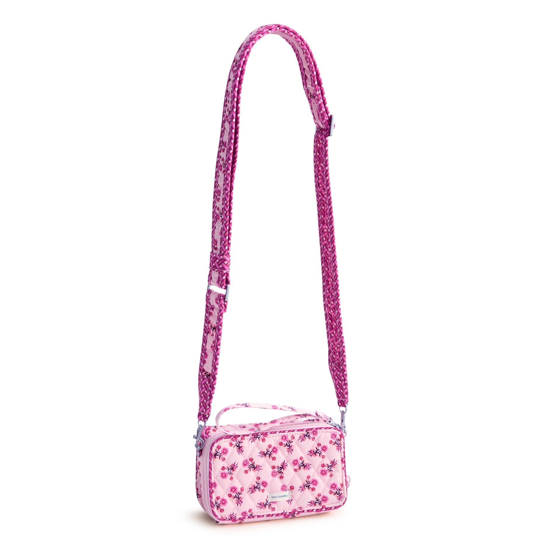 Vera Bradley Carlow All in One Crossbody | Premium Cotton | Melissa Ditsy Pink