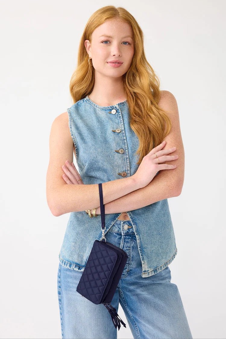 Vera Bradley Carlow All in One Crossbody | Premium Cotton | Peacoat
