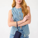 Vera Bradley Carlow All in One Crossbody | Premium Cotton | Peacoat - Juli's Wearable Art