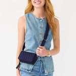 Vera Bradley Carlow All in One Crossbody | Premium Cotton | Peacoat - Juli's Wearable Art