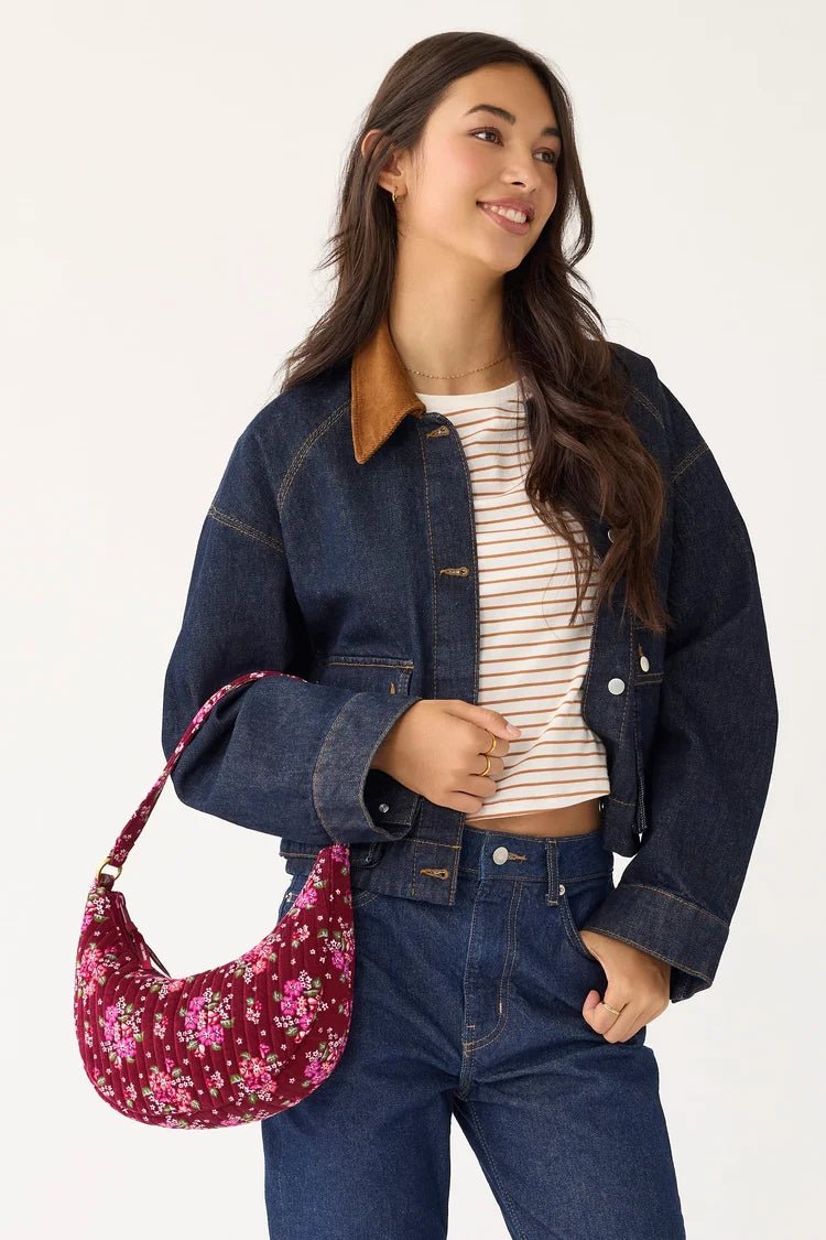 Vera Bradley Clara Convertible Shoulder Bag | Corduroy | Petal Pouf
