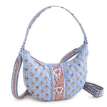 Vera Bradley Clara Convertible Shoulder Bag | Premium Cotton | Blue Leaf - Juli's Wearable Art