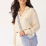 Vera Bradley Clara Convertible Shoulder Bag | Premium Cotton | Blue Leaf - Juli's Wearable Art