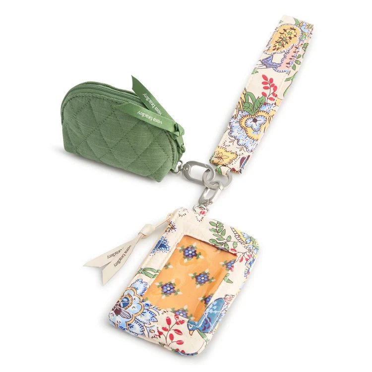 Vera Bradley Dual Pouch Wide Wristlet | Premium Cotton | Prairie Blooms