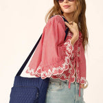 Vera Bradley Harwick Large Messenger | Premium Cotton | Peacoat - Juli's Wearable Art
