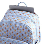 Vera Bradley Large Bancroft Backpack | Premium Cotton | Blue Leaf - Juli's Wearable Art