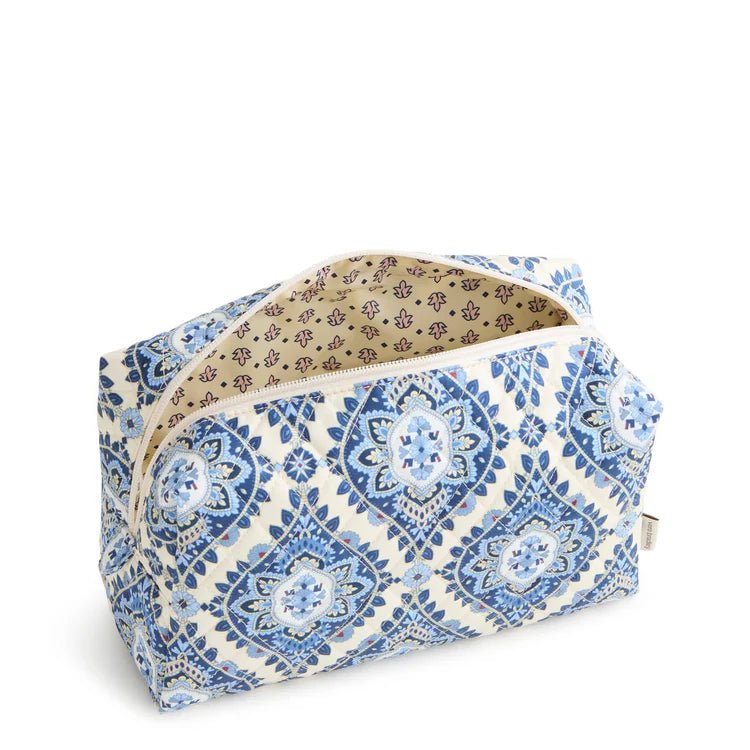 Vera Bradley Large Cosmetic Bag in Premium Cotton | Cambridge Blues - Juli's Wearable Art