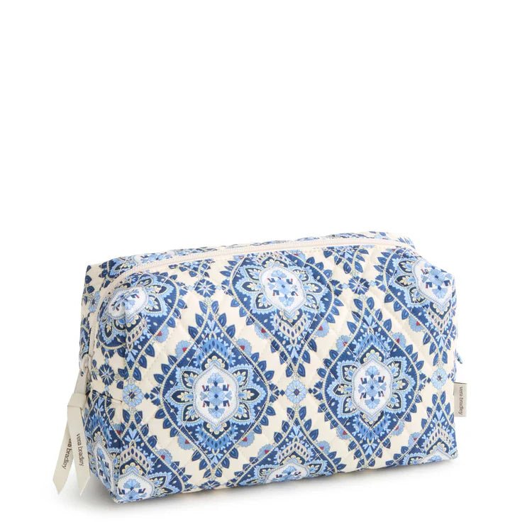 Vera Bradley Large Cosmetic Bag in Premium Cotton | Cambridge Blues - Juli's Wearable Art