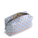 Vera Bradley Large Cosmetic | Premium Cotton | Blue Leaf - Juli's Wearable Art