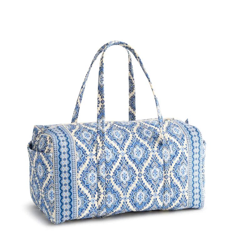Vera Bradley Large Original Duffel Bag in Premium Cotton | Cambridge Blues - Juli's Wearable Art