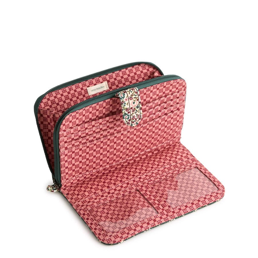 Vera Bradley Large Tab Wallet - Mistletoe Lattice in Premium Cotton - Juli's Wearable Art